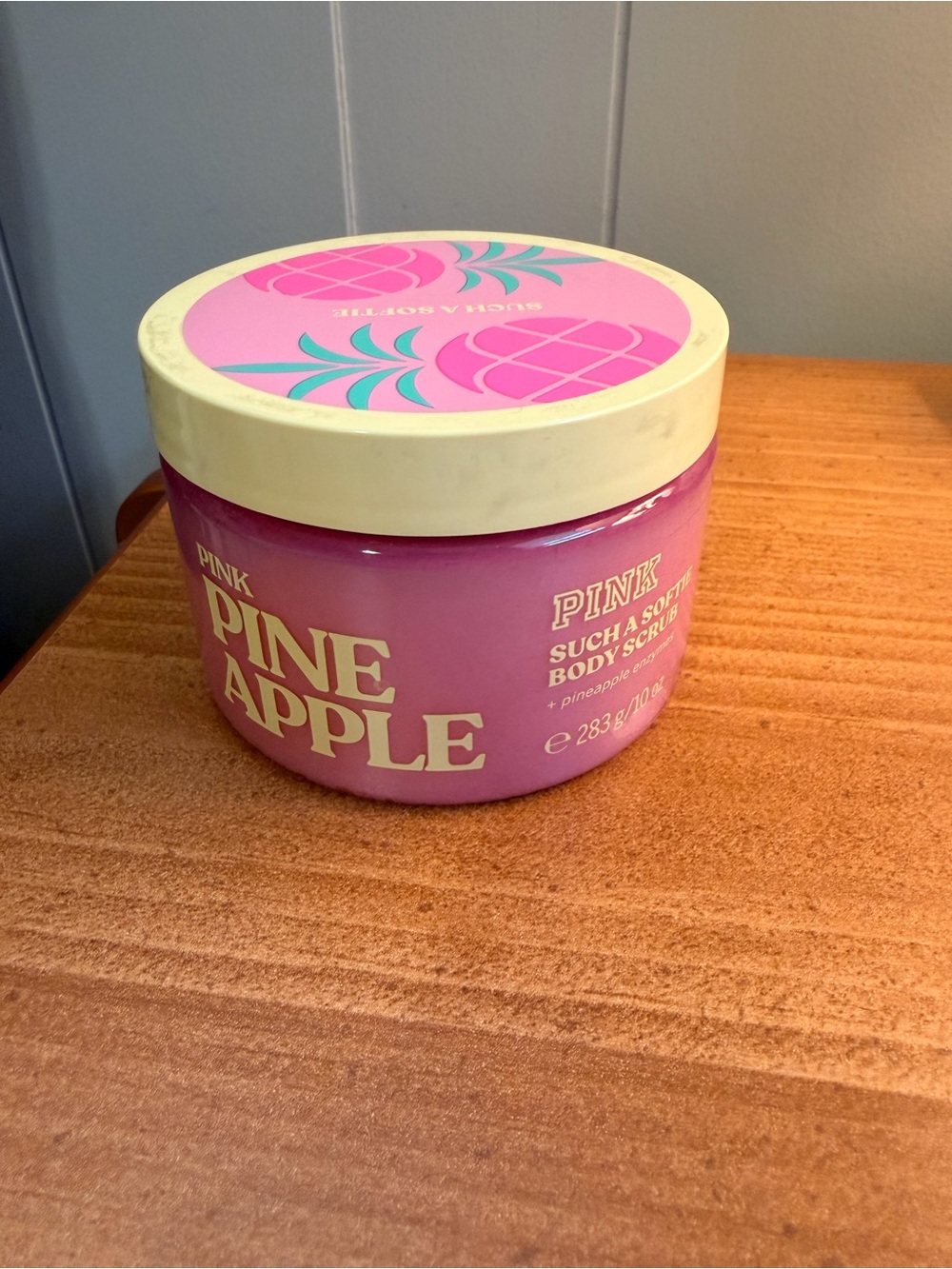 PINK Victoria's Secret Pineapple Body Scrub in Pink with Cream Lid